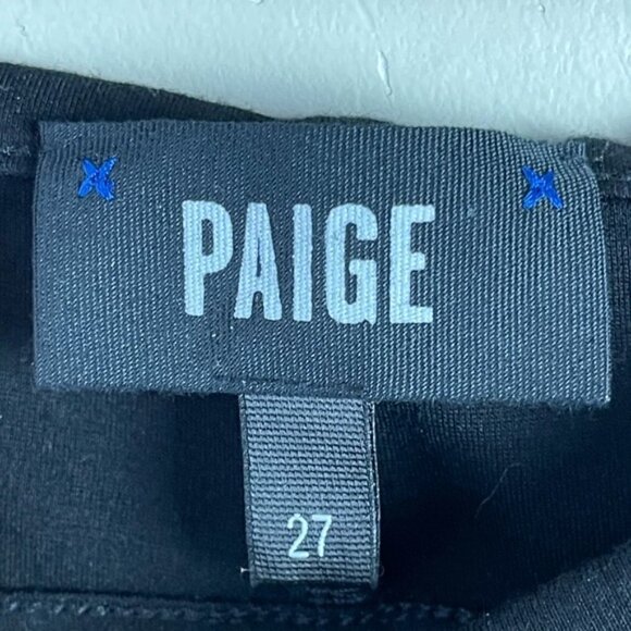 Paige denim black high rise pleated ponte knit tapered pants size 27 - Picture 7 of 11